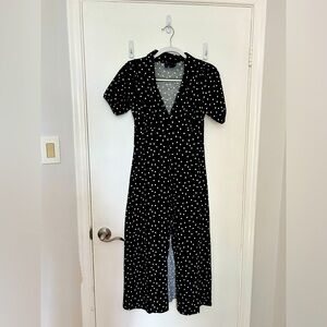 Black polka dot dress